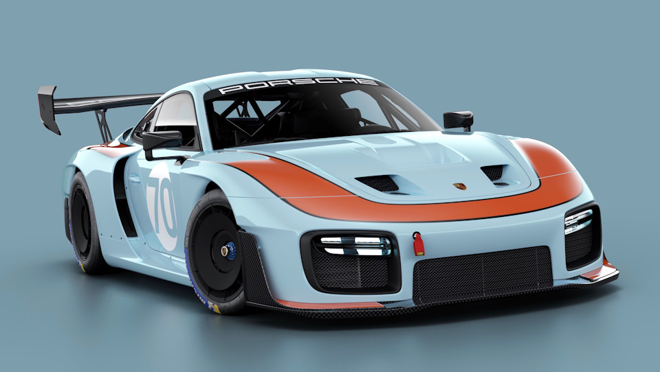 спорткар Porsche в цветах нефтяной компании Gulf Oil