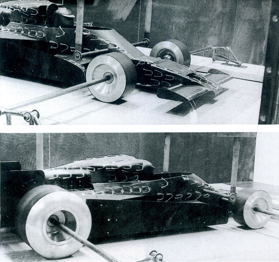 Макет Lotus 78 в аэродинамической трубе. Осень 1975 года