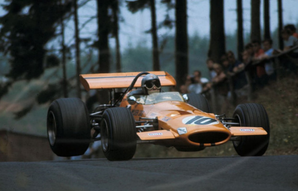 Брюс МакЛарен за рулем McLaren M7C Ford на Гран При Германии ’69.